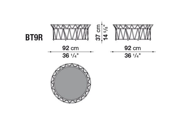 Прямоугольный журнальный столик из мрамора и полиэтиленовых волокон B&B Italia Outdoor Butterfly ARCH-00091547 - Вид №2