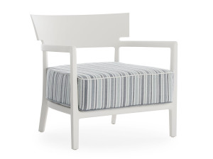 Съемное садовое кресло из поликарбоната и ткани с подлокотниками