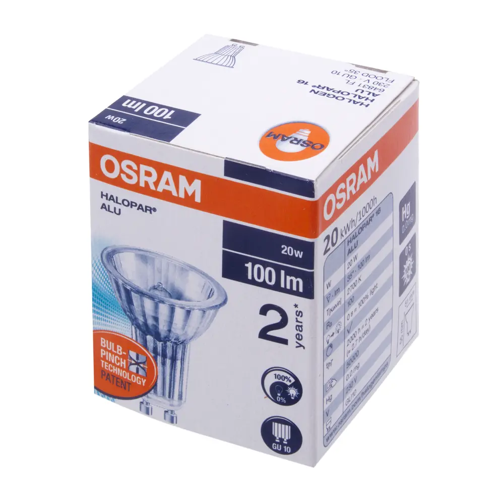 Лампа галогенная Osram спот GU10 20 Вт свет тёплый белый 14226166 STLM-2139563  - Вид №1