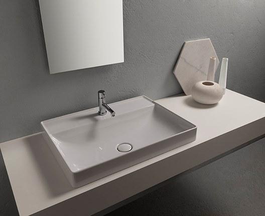 B6r62.bi / b6r61.bi Накладная раковина на столешницу  овальная Ceramica Globo T-EDGE - Вид №2