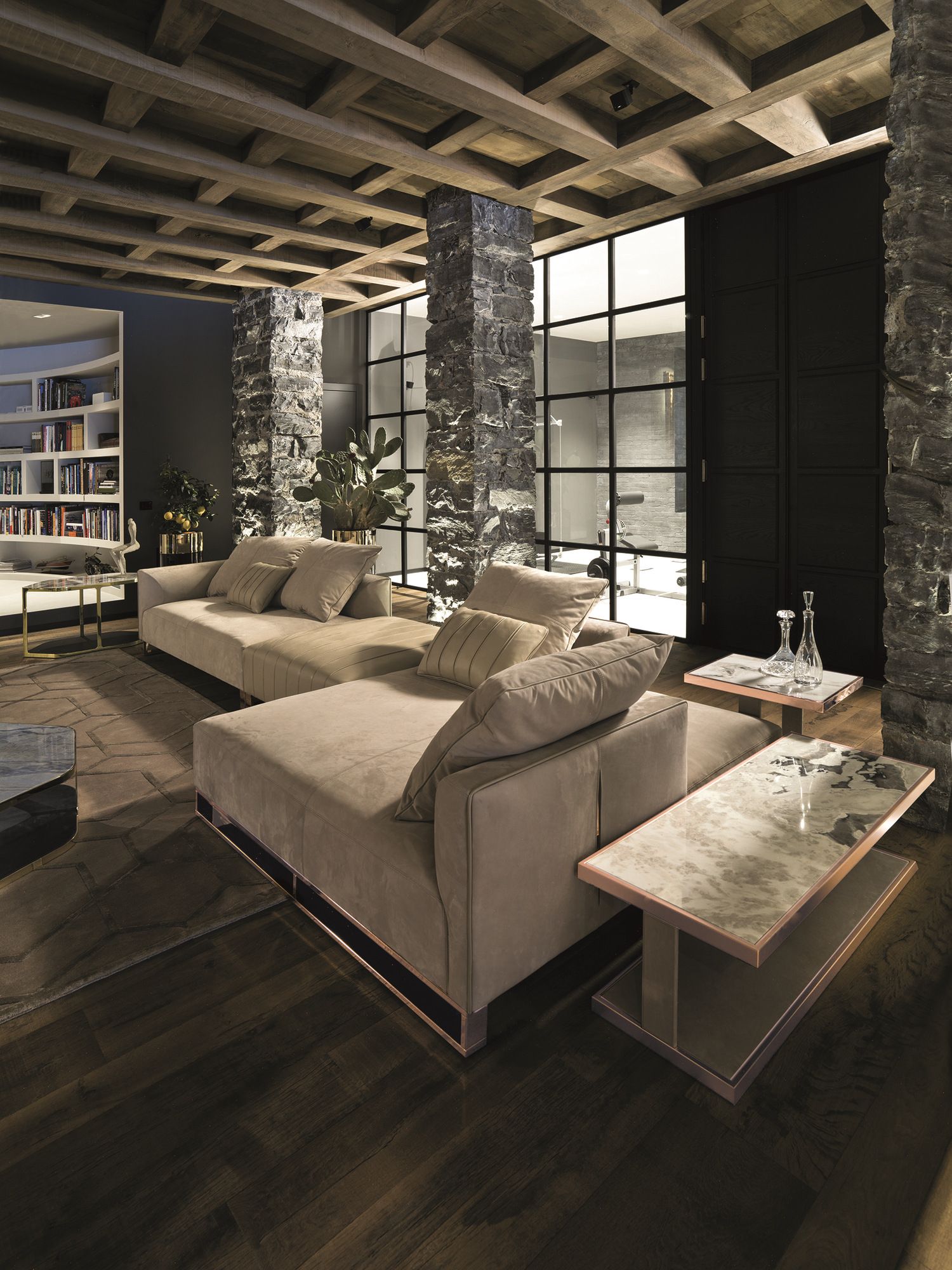 Прямоугольный мраморный журнальный столик Longhi Loveluxe ARCH-00031936 - Вид №2