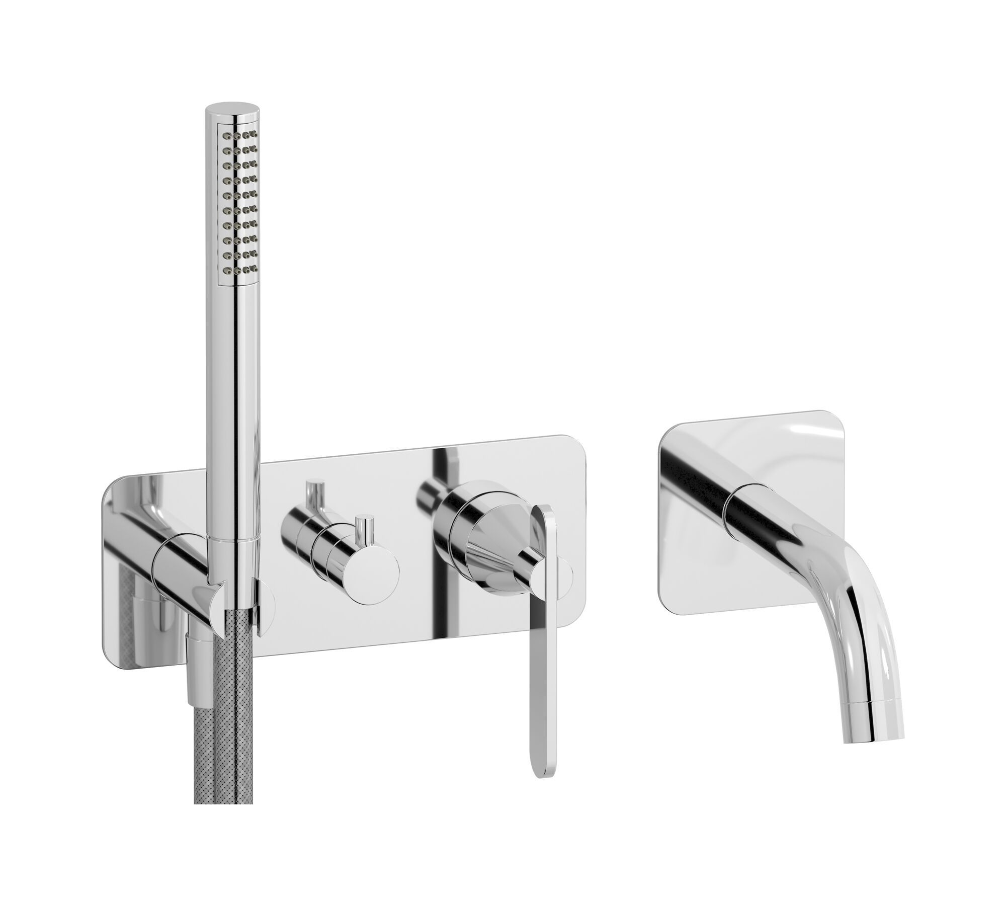 Настенный смеситель для ванны с 4 отверстиями и ручным душем IB Soho ARCH-00070482 - Вид №1