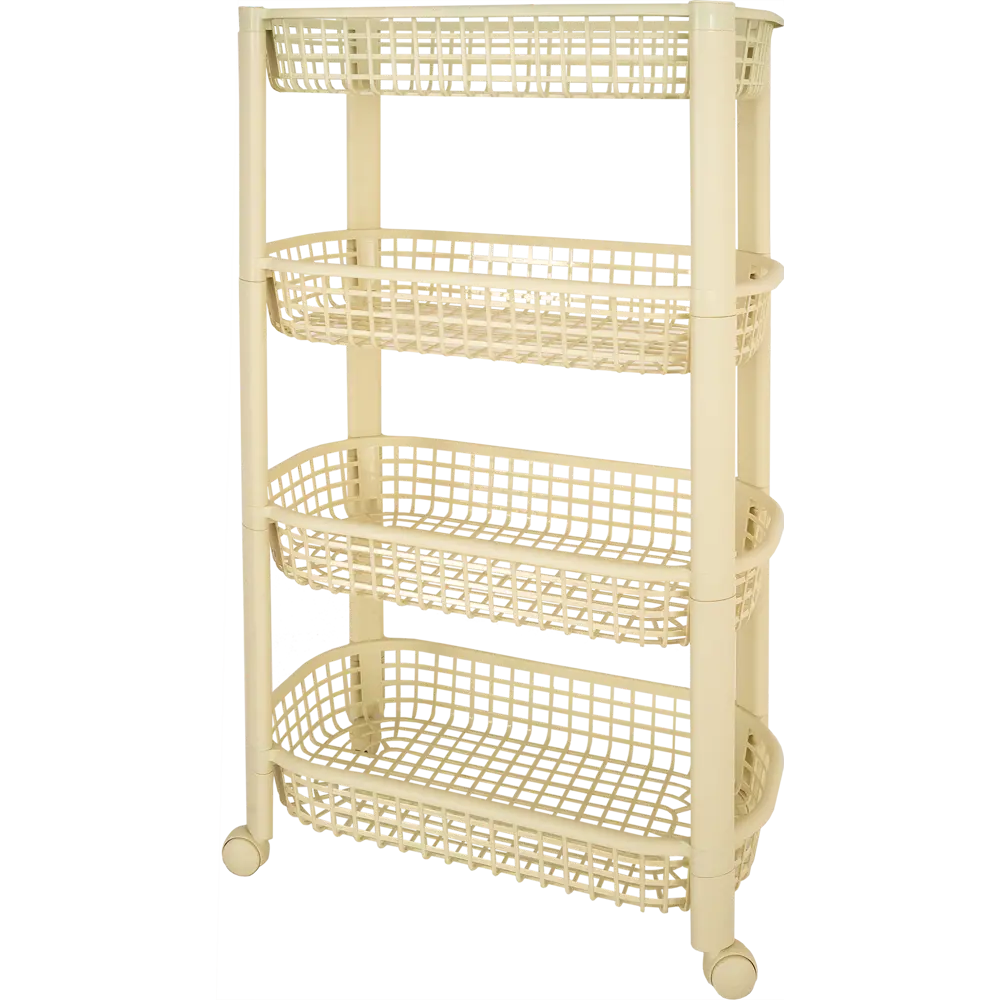 Стеллаж для ванной на колёсах 4 секции слоновая кость 82138024 STLM-2051418 Santreyd Без серии - Вид №1