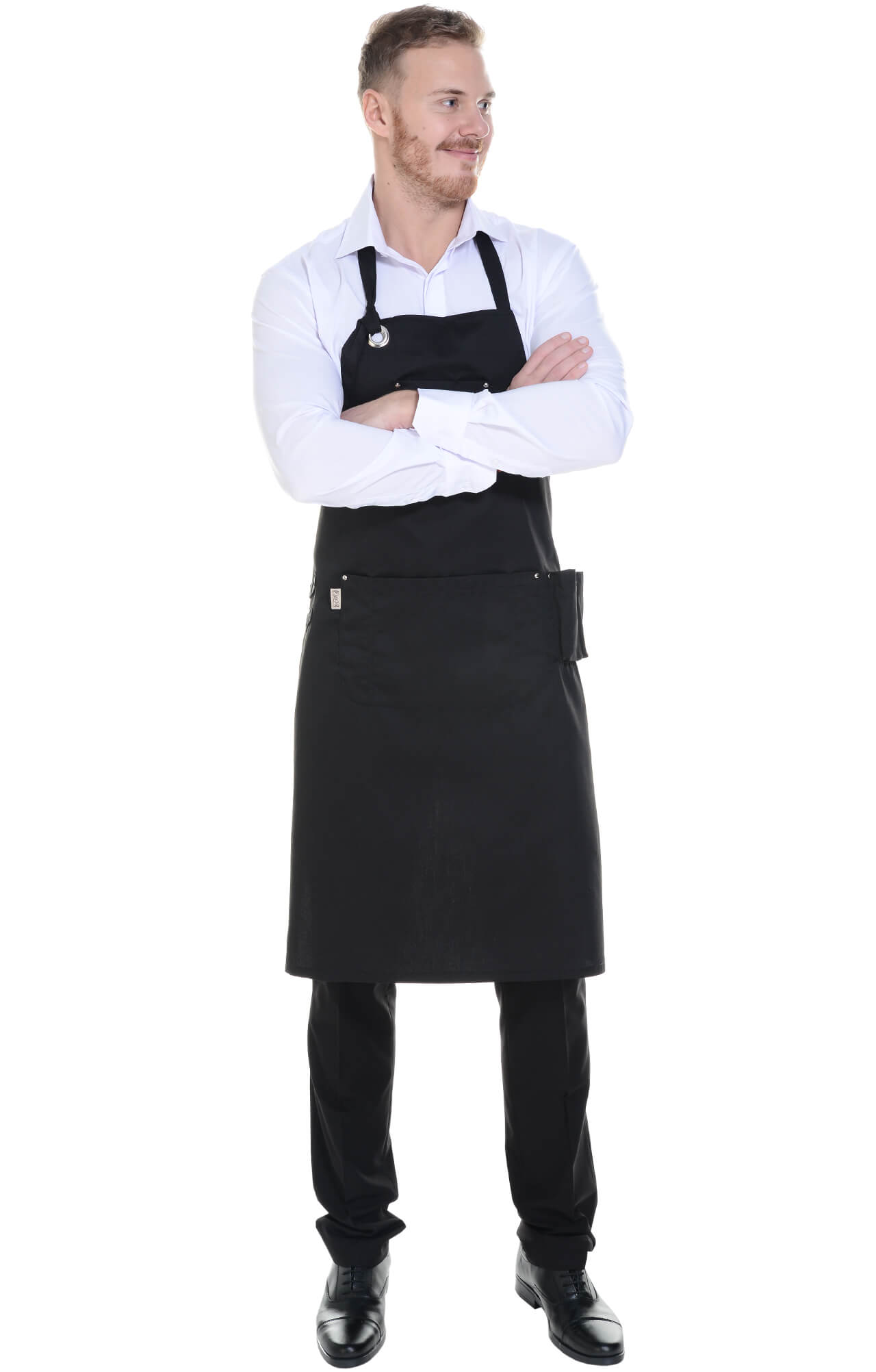 59985 Фартук  с нагрудником, цвет black RICON  Одежда для официантов  размер  - Вид №7