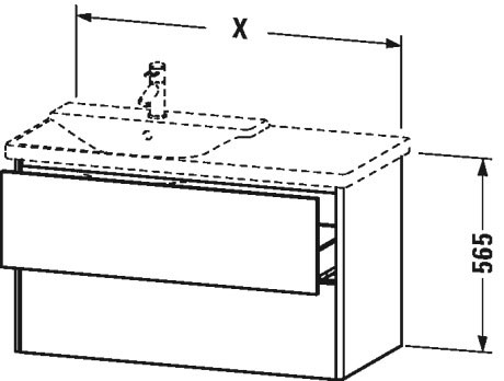 XS418409191 Тумбочка подвесная XSquare #XS4184 810 x 473 мм Серо-коричневый декор Duravit - Вид №3