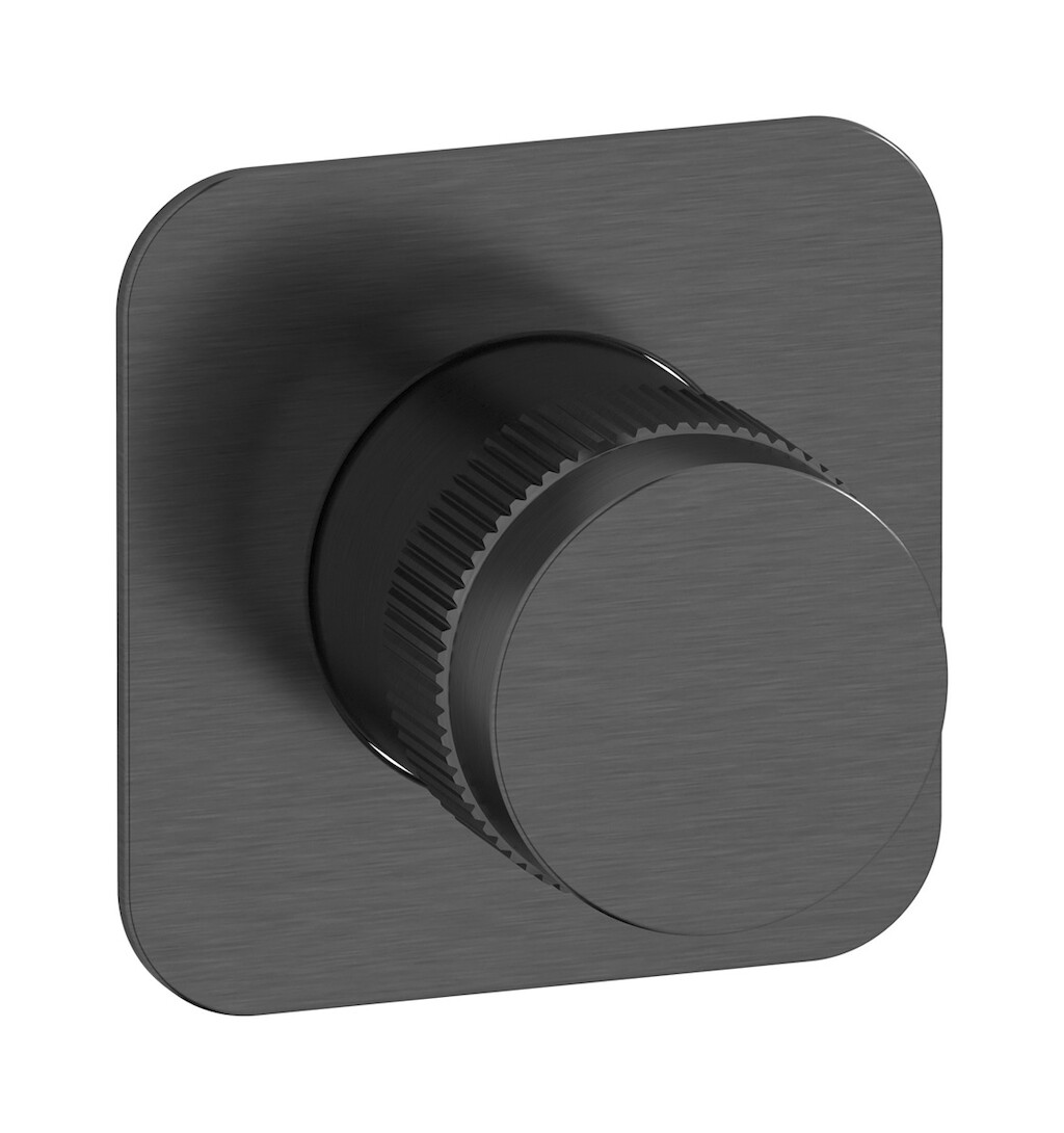 Комплект внешних частей настенного прогрессивного смесителя на 1 потребителя. WE ARE IB rx300cs Brushed Black Chrome Reflex