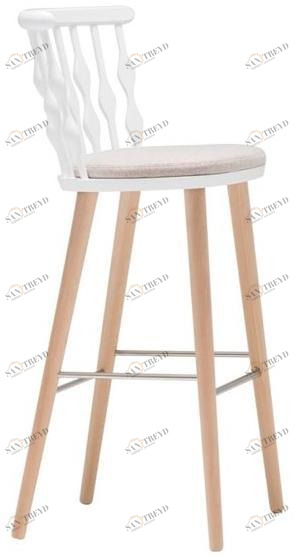 Andreu World Высокий табурет из бука со встроенной подушкой Nub Bq1452 / bq1453