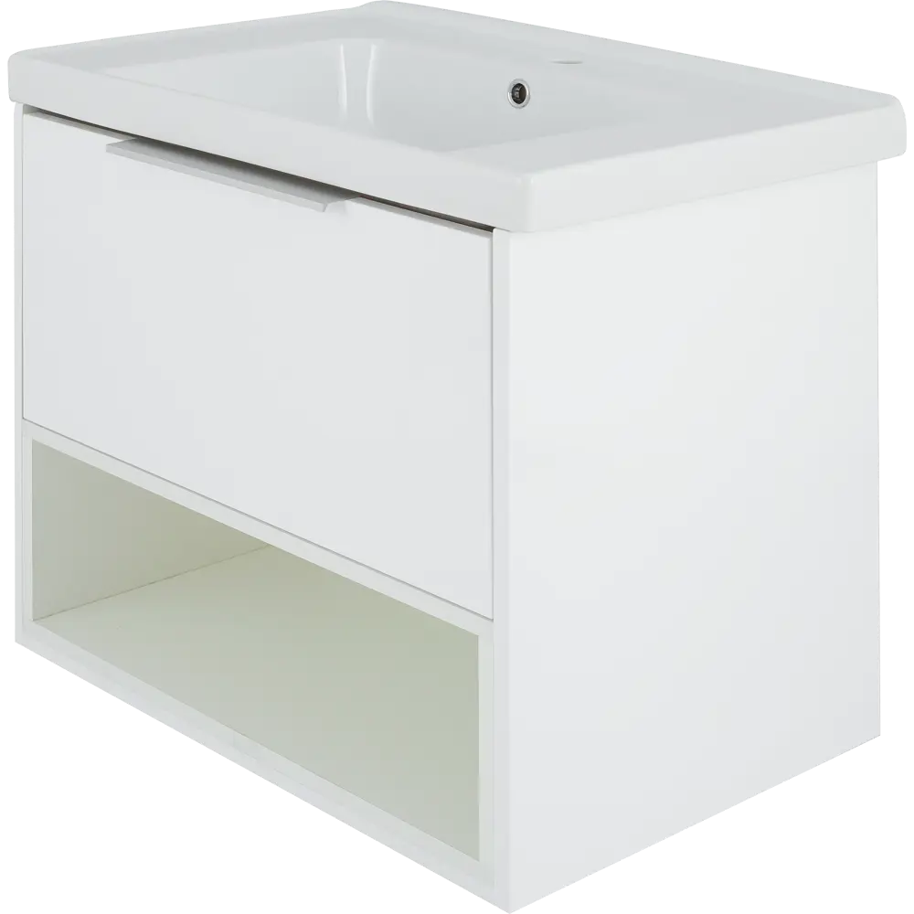 Тумба под раковину подвесная «Дана» 70 см цвет белый SANFLOR STLM-2069480 - Вид №1