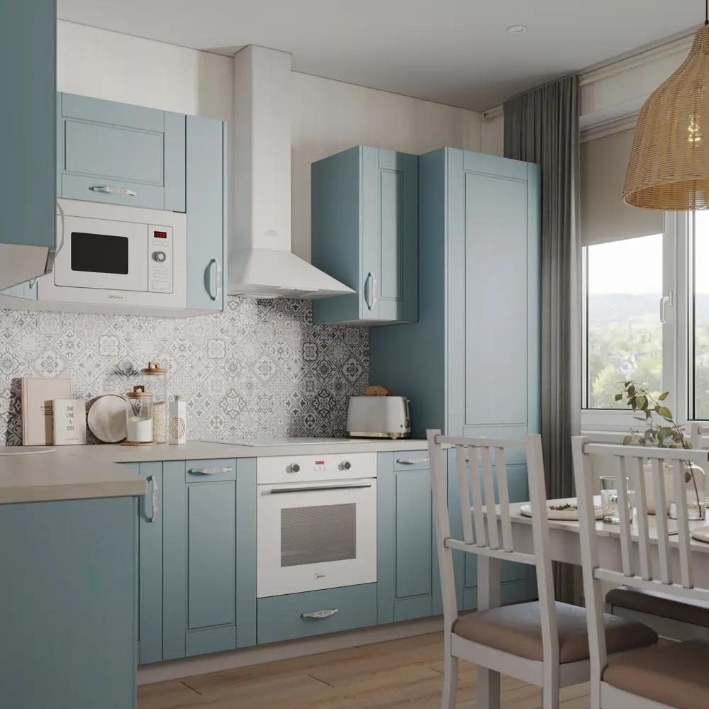 Фасад кухонный Delinia ID Томари голубой 39.7×76.5 см с геометрической филенкой 82011011 STLM-0017388 - Вид №7