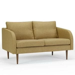 Диван двухместный Hugo с ножками из дуба/ореха, песочный