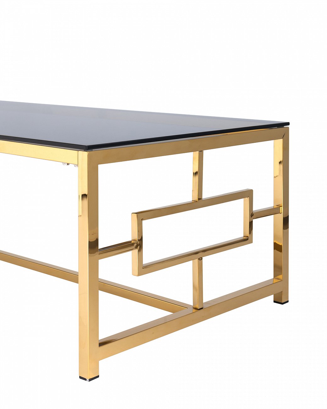 Журнальный столик стеклянный дымчатый с основанием золото 120х60 см "Бруклин" STOOL GROUP  00-3881909 Золото  - Вид №3