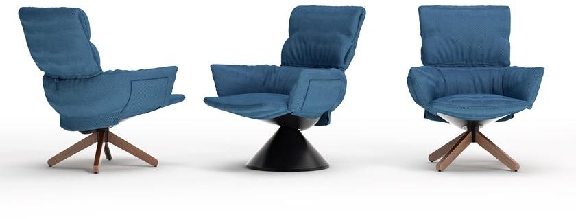 Cappellini Кресло поворотное со съемным чехлом на металлической конической основе Lud’o lounge Lu_2  - Вид №4