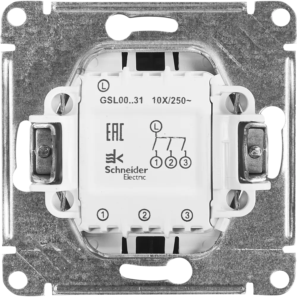 Schneider Electric Glossa — трёхклавишный выключатель в антрацитовом исполнении 86710481 STLM-0070851 - Вид №2