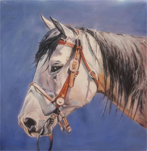 Картина на холсте 100х100 см "Скакун" EVENHOME КАРТИНЫ МАСЛОМ 129994 Белый;синий;разноцветный