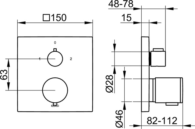 51174010182 Смеситель с термостатом DN 20 KEUCO Edition 11 - Вид №2