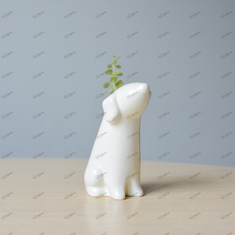 Ваза белая собачка "Бобик" ЭКОЧЕЛОВЕКИ - 00-3871311 Белый 
