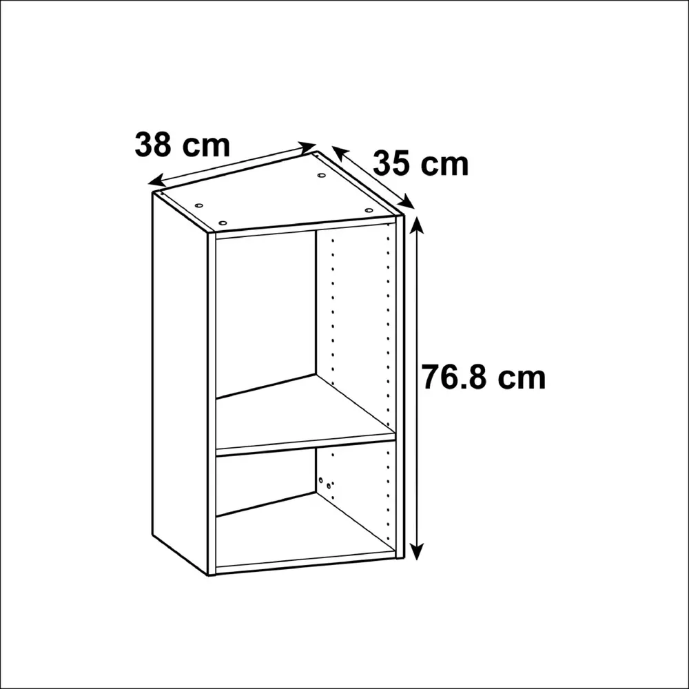 Каркас навесной скошенный Delinia ID 38x76.8x35 см, ЛДСП, цвет белый 82140016 STLM-2003941  - Вид №1