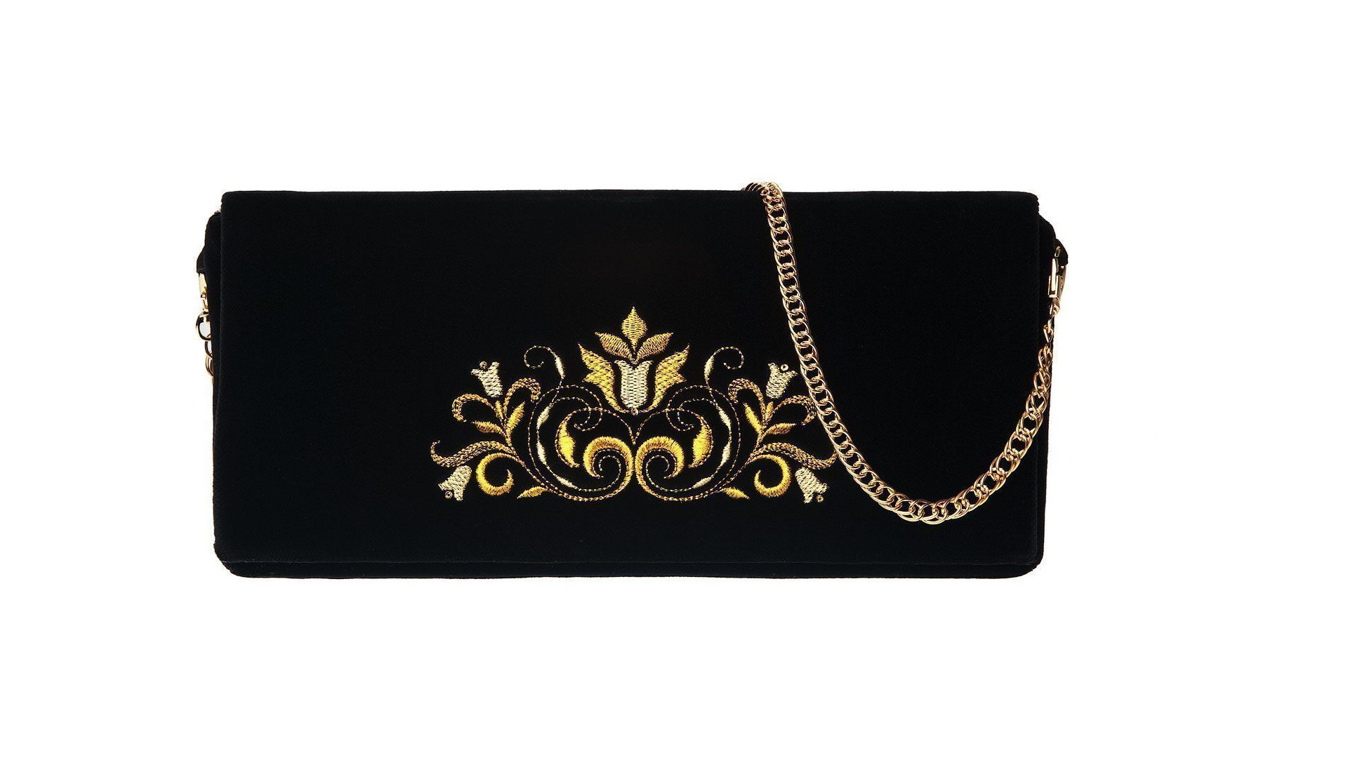 10660431 Торжокские золотошвеи Сумка "Комплимент" бархат+креп (атлас) Разм. 12*26*2 Мод. 477 Бархат  - Вид №1