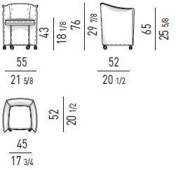 Minotti Мягкое кожаное кресло на колесиках sun-id-1469383 - Вид №1