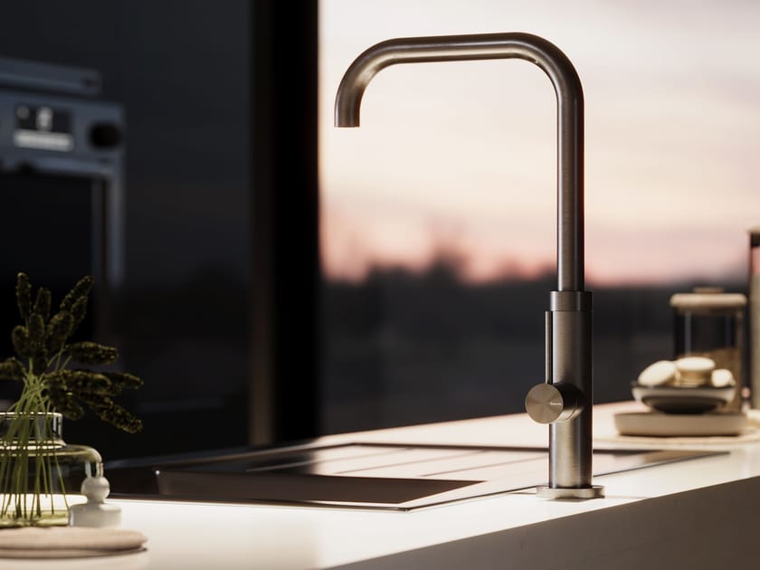 Смеситель для кухни из нержавеющей стали с поворотным изливом Fontealta Kitchen ARCH-00063462