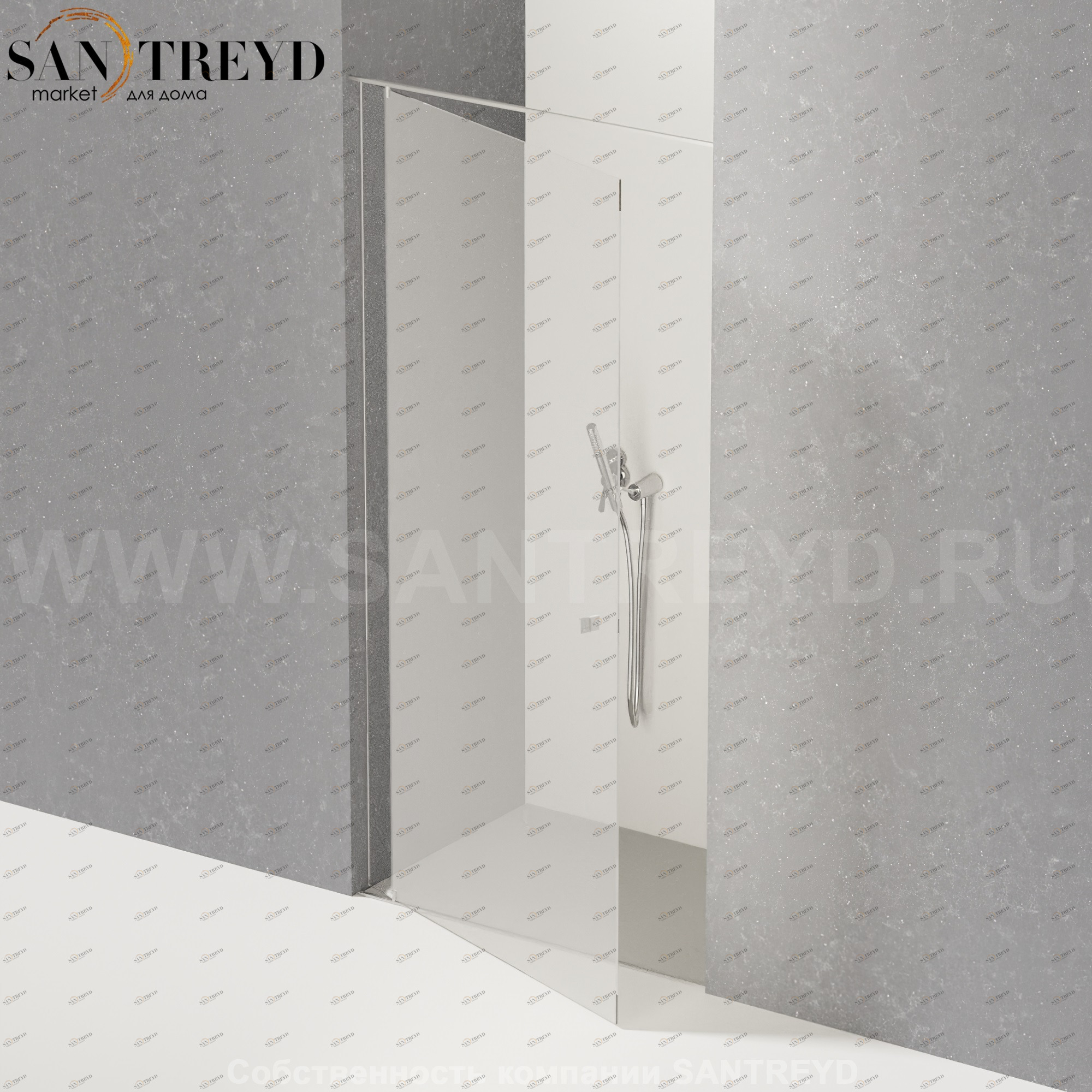 Душевое ограждение PLAN-A подрезаемое, стеклянная экстрапрозрачная перегородка с матовыми хромированными профилями. Размеры: длина от 70 до 100 см Agape APLA70100ED
