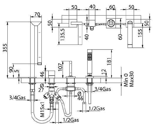 7763400000 Смеситель Bandini Seta Santreyd - Вид №2
