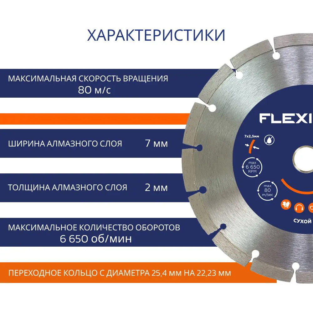 Диск алмазный по бетону Flexione сегментный 230x22.2x2.5 мм STLM-2138688 - Вид №2