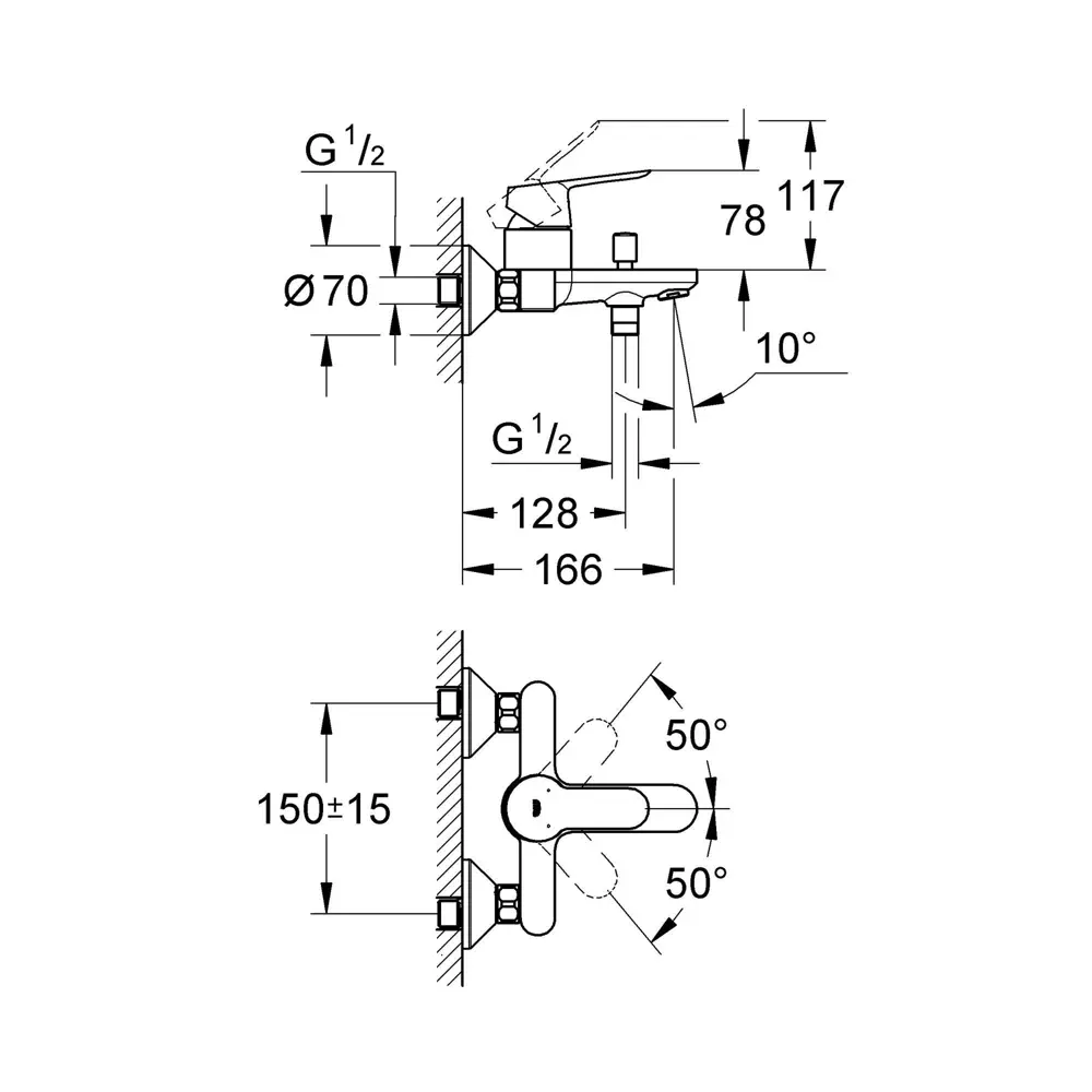 Смеситель для ванны Grohe Start Edge однорычажный цвет хром 81933258 STLM-2027669 - Вид №7