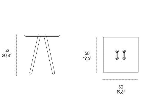 Высокий квадратный стол из дуба Casamania & Horm Twine T ARCH-00098979 - Вид №2