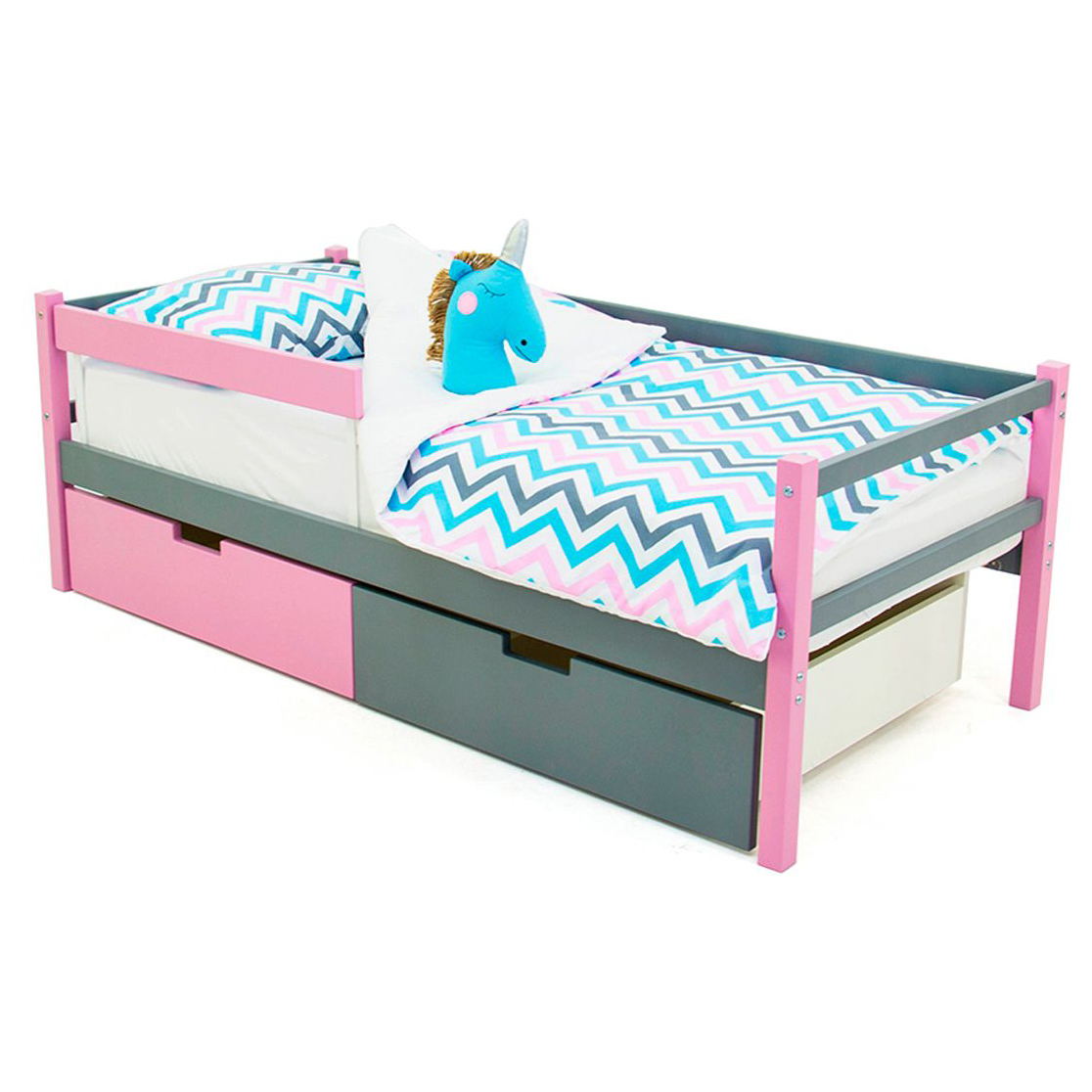 Детская кровать-тахта Svogen лаванда, графит БЕЛЬМАРКО  326825 Розовый;серый Santreyd  - Вид №6