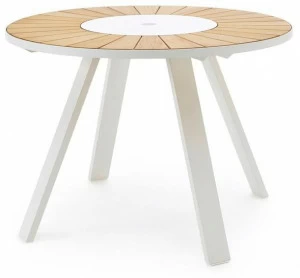 Extremis Высокий садовый стол в ироко с ленивой сьюзан Pantagruel