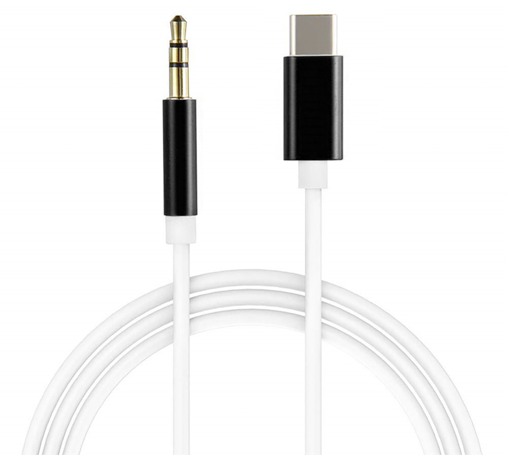 GCR-52329 Кабель аудио typec - aux jack 3,5mm, ультрагибкий, белый, черный, Greenconnect Santreyd 