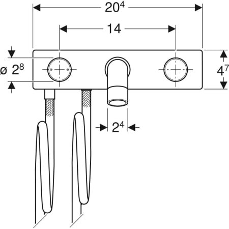 116.464.21.1 Смеситель для раковины Geberit ONE круглого исполнения, настенный монтаж, смеситель двухручковый, для функционального блока скрытого монтажа Geberit  - Вид №2