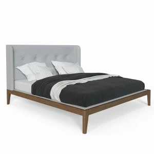 Кровать полутораспальная 140x200 светло-серая Fly Soft new BRAGIN DESIGN ДИЗАЙНЕРСКИЕ 256420 Коричневый;серый