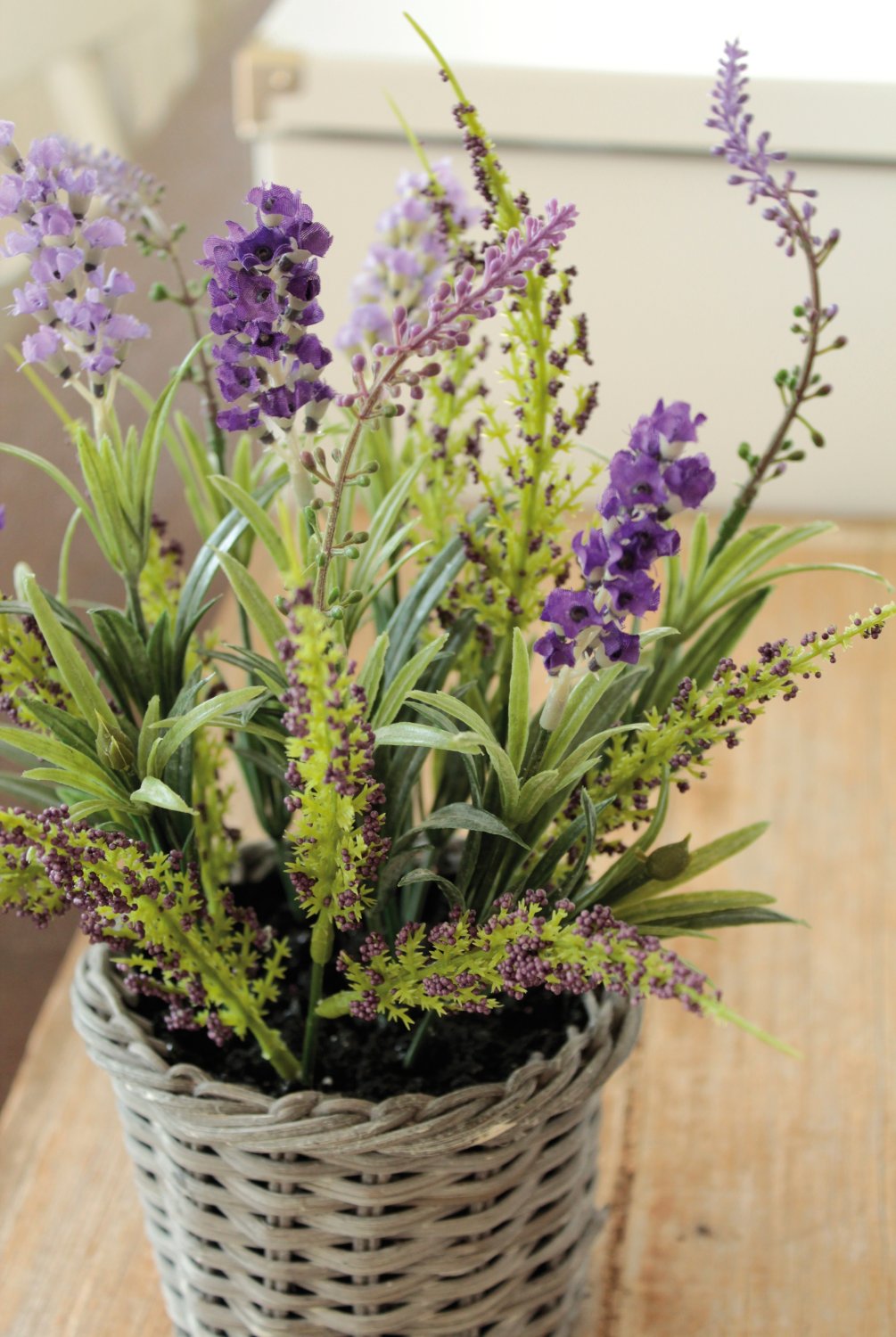 2919 222 a3 Искусственная лаванда в корзине, 30 см, темно-фиолетовый H-andreas  - Вид №1