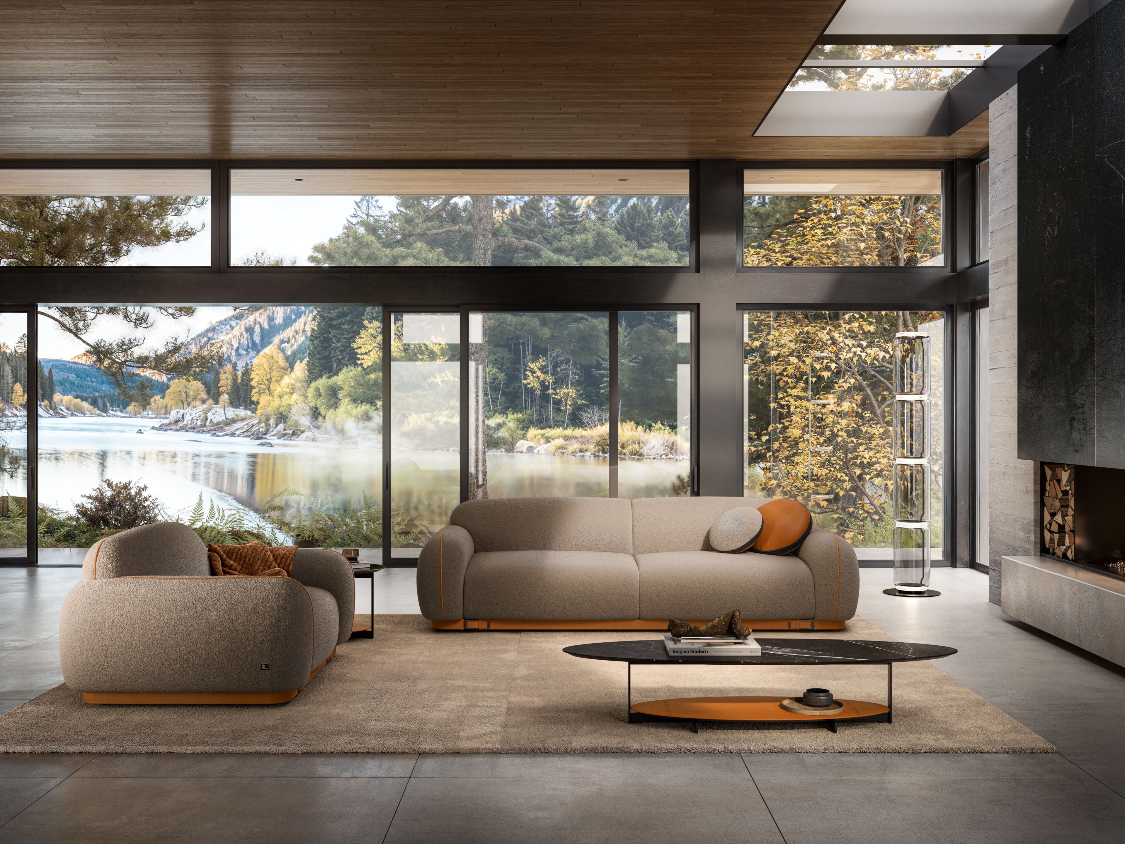 3-местный съемный тканевый диван Busnelli PIUMOTTO ARCH-00044541 - Вид №1