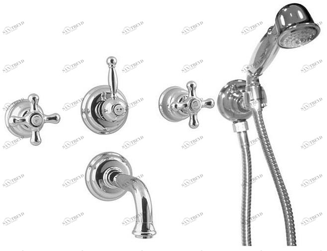 NOKEN Смеситель для ванны настенный с аэратором и ручным душем Feis 100038531