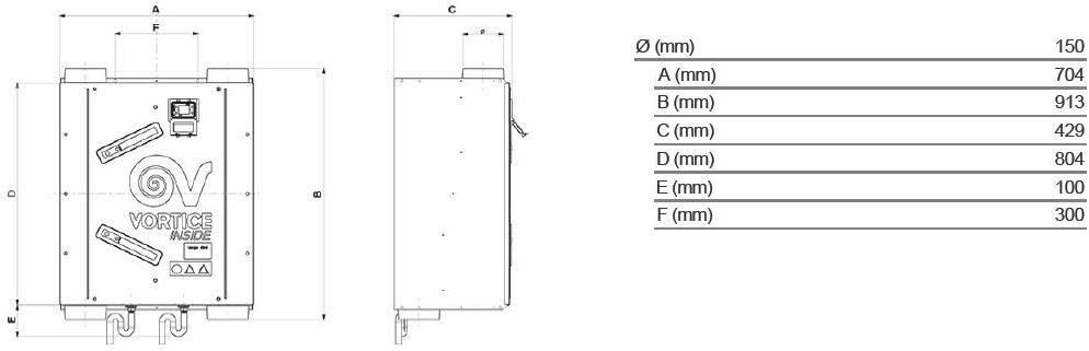 Vortice Настенный рекуператор тепла для дома для улицы Vort hr exo 11590 - Вид №4