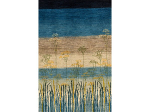 Прямоугольный шерстяной цветочный ковер