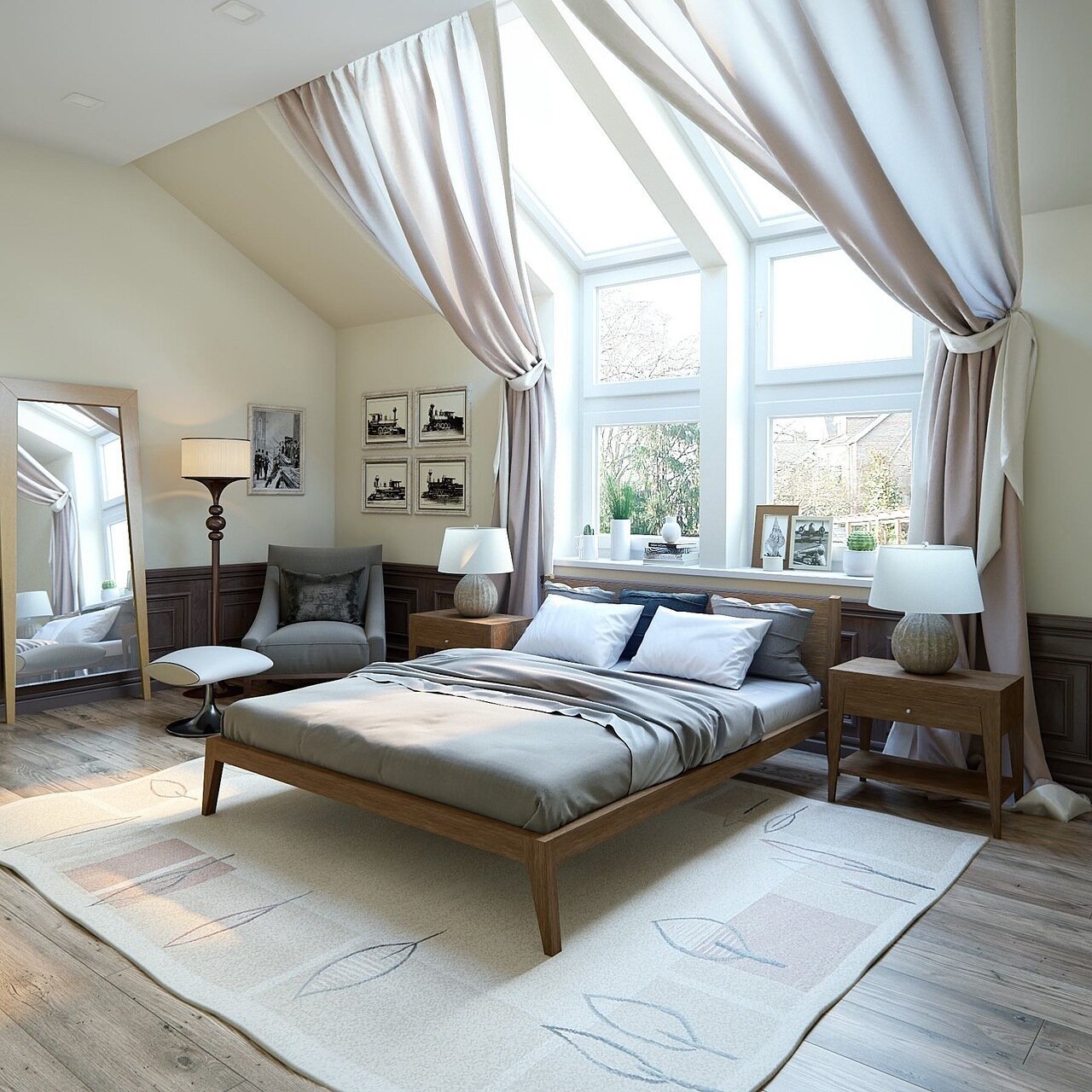 Кровать деревянная 200х200 Fly коричневая BRAGIN DESIGN ДИЗАЙНЕРСКИЕ 256395 Коричневый  - Вид №1