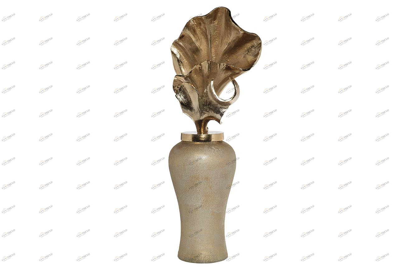 Ваза декоративная стеклянная с крышкой золото 25х65 см GARDA DECOR ДИЗАЙНЕРСКИЕ 00-3861207 Золото 