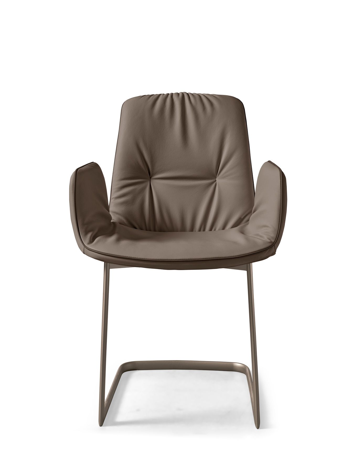 Кожаный мягкий консольный стул с подлокотниками EFORMA Лиза ARCH-00146823