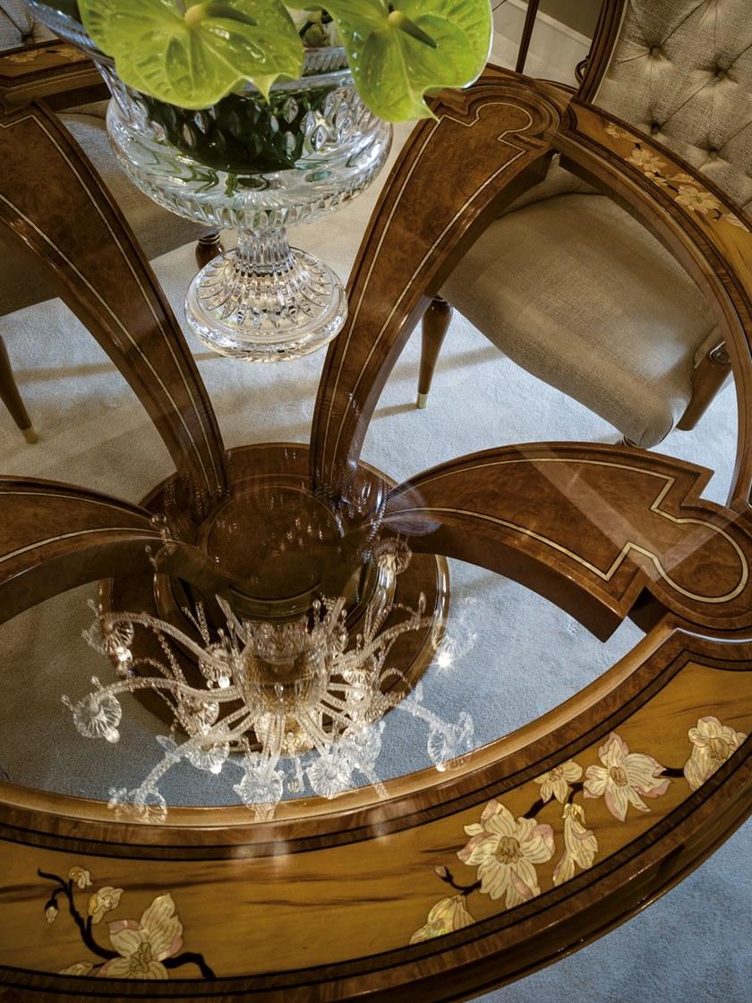 Bellotti Ezio Круглый стол из каштана со стеклянной столешницей 1430 1436  - Вид №2