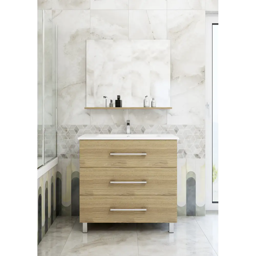 Тумба под раковину напольная Sanflor «Мадрид» 90x84 см цвет вяз STLM-2178654 - Вид №4