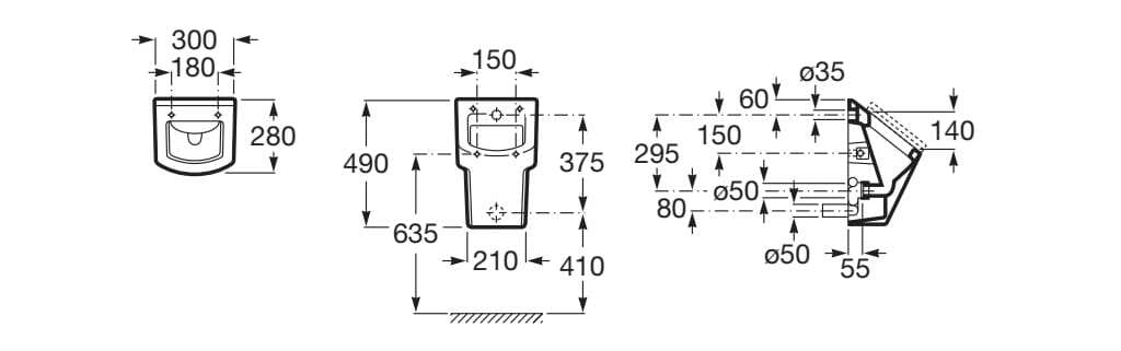 Керамический подвесной писсуар Roca HALL A353623000 ARCH-00142889 - Вид №2