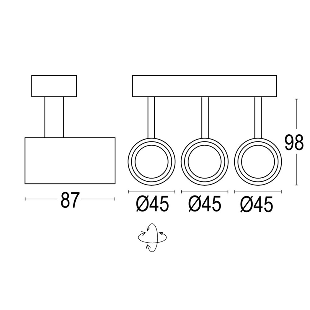 Point Evo 0W 3L Ghidini Point Evo Wall / Ceiling .01 Белый (Матовый)  - Вид №1