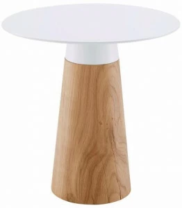 Ligne Roset Низкий круглый лакированный журнальный столик из стали и дерева  19980326