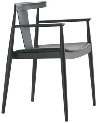 Andreu World Стул из бука с подлокотниками и встроенной подушкой Smile So0336 - Вид №1