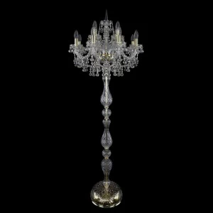 Торшер хрустальный на 12 ламп 165х27 прозрачно-золотистый Bohemia Ivele 1409T1/8+4/195-165/G BOHEMIA IVELE СВЕЧА 00-3889347 Золото;прозрачный