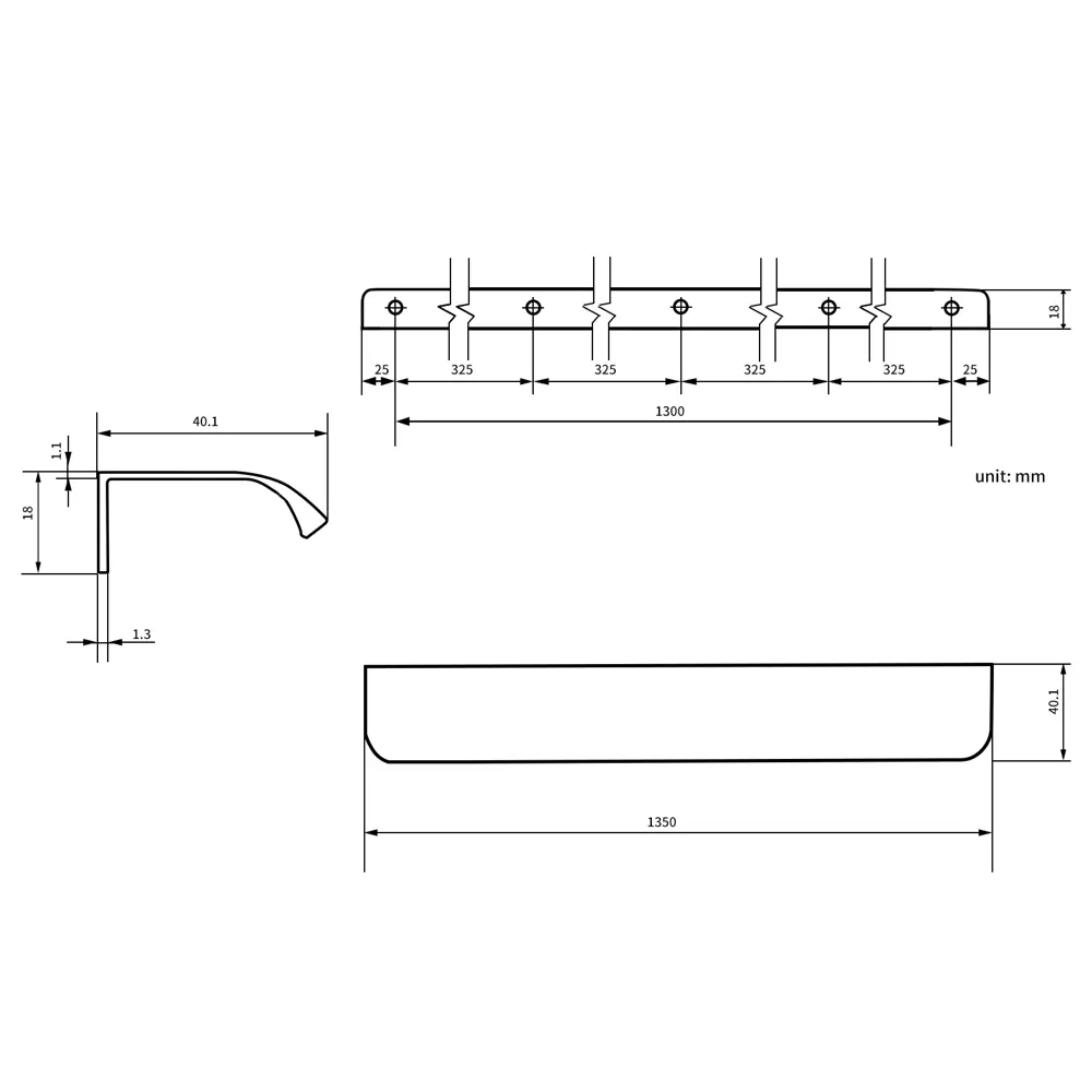 INSPIRE Ручка мебельная алюминиевая 1350 мм черный матовый 88021707 STLM-1467646 - Вид №7